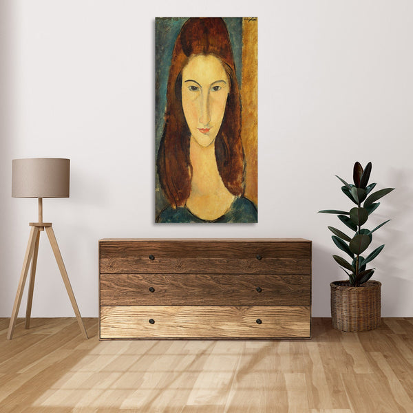 Quadro Stampa su Tela con Telaio in Legno Amedeo Modigliani - Portrait of Jeanne Hébuterne