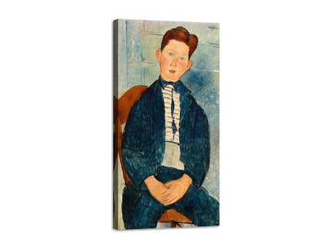 Quadro Stampa su Tela con Telaio in Legno Amedeo Modigliani - Boy in a striped sweater