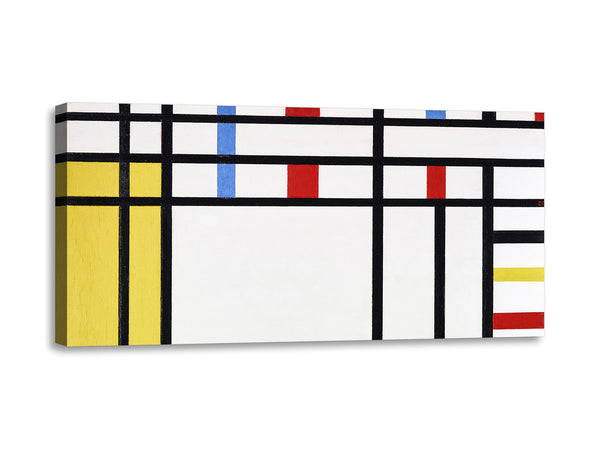 Quadro Stampa su Tela con Telaio in Legno Piet Mondrian - Composition