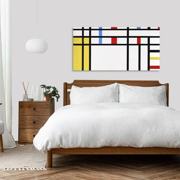 Quadro Stampa su Tela con Telaio in Legno Piet Mondrian - Composition