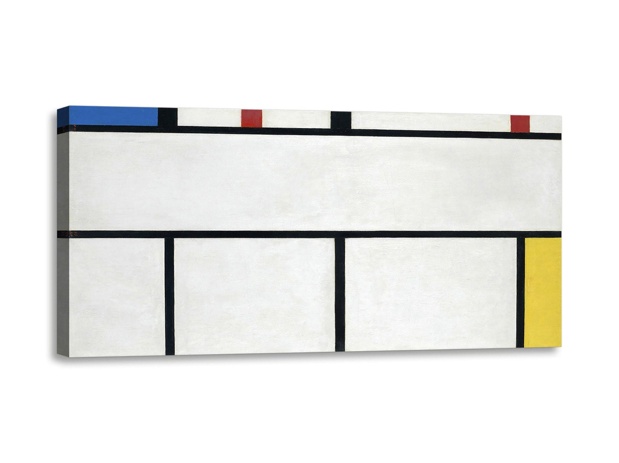 Quadro Stampa su Tela con Telaio in Legno Piet Mondrian - Composition