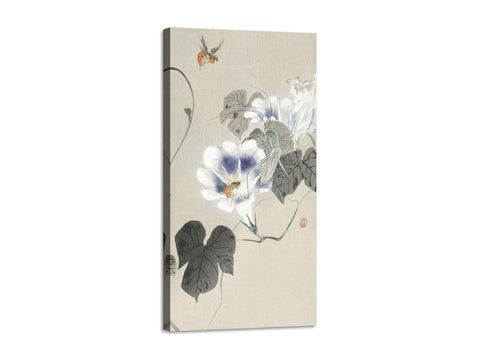 Quadro Stampa su Tela con Telaio in Legno Ohara Koson - Insects near bindweed