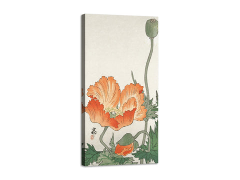Quadro Stampa su Tela con Telaio in Legno Ohara Koson - Birds and plants