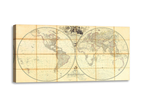 Quadro Stampa su Tela con Telaio in Legno Aaron Arrowsmith - Map of the World