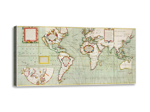 Quadro Stampa su Tela con Telaio in Legno Samuel Thornton - Nova and accuratissima totius terrarum