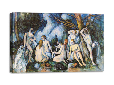 Quadro Stampa su Tela con Telaio in Legno Paul Cezanne - The Large Bathers