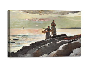 Quadro Stampa su Tela con Telaio in Legno Winslow Homer - Saco Bay