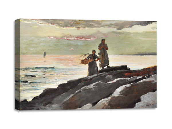 Quadro Stampa su Tela con Telaio in Legno Winslow Homer - Saco Bay