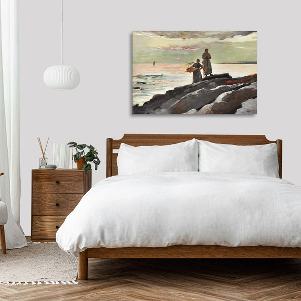 Quadro Stampa su Tela con Telaio in Legno Winslow Homer - Saco Bay