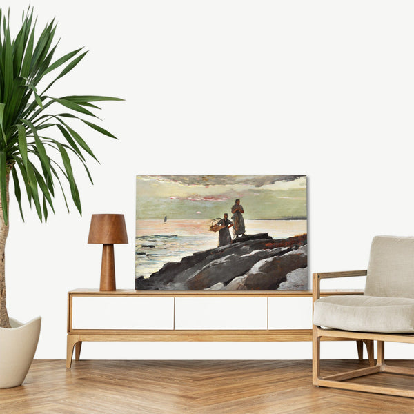 Quadro Stampa su Tela con Telaio in Legno Winslow Homer - Saco Bay