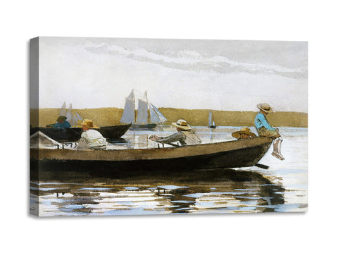 Quadro Stampa su Tela con Telaio in Legno Winslow Homer - Boys in a Dory