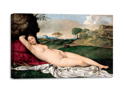 Quadro Stampa su Tela con Telaio in Legno Giorgione - Sleeping Venus