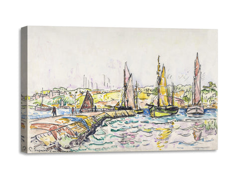 Quadro Stampa su Tela con Telaio in Legno Paul Signac - Concarneau
