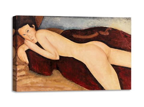 Quadro Stampa su Tela con Telaio in Legno Amedeo Modigliani - Reclining Nude from the Back