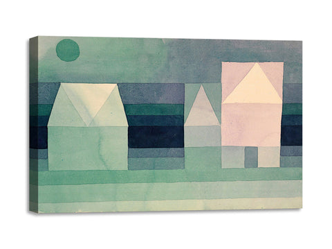 Quadro Stampa su Tela con Telaio in Legno Paul Klee - Three houses