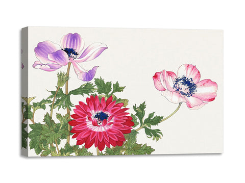 Quadro Stampa su Tela con Telaio in Legno Seiyo Soka Zufu - Poppy flower