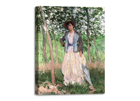 Quadro Stampa su Tela con Telaio in Legno Claude Monet - The Stroller