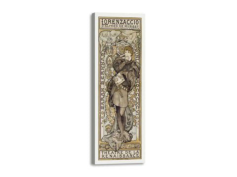 Quadro Stampa su Tela con Telaio in Legno Alphonse Mucha - Lorenzaccio