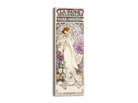 Quadro Stampa su Tela con Telaio in Legno Alphonse Mucha - La dame aux camelias