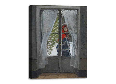 Quadro Stampa su Tela con Telaio in Legno Claude Monet - The Red Kerchief