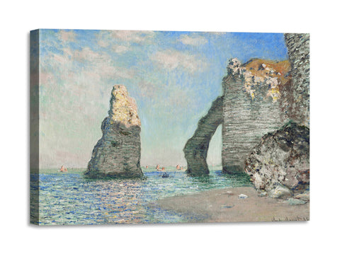 Quadro Stampa su Tela con Telaio in Legno Claude Monet - The Cliffs at Étretat