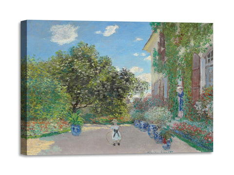 Quadro Stampa su Tela con Telaio in Legno Claude Monet - The Artist’s House at Argenteuil