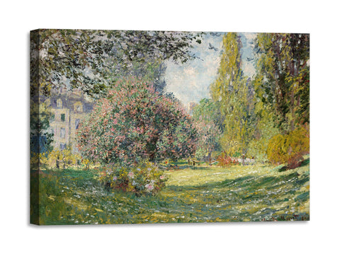 Quadro Stampa su Tela con Telaio in Legno Claude Monet - Landscape: The Parc Monceau