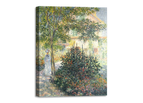 Quadro Stampa su Tela con Telaio in Legno Claude Monet - the Garden at Argenteuil