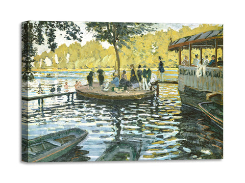 Quadro Stampa su Tela con Telaio in Legno Claude Monet - La Grenouillère