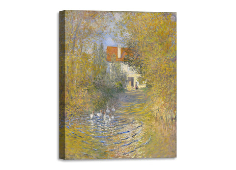 Quadro Stampa su Tela con Telaio in Legno Claude Monet - The Geese