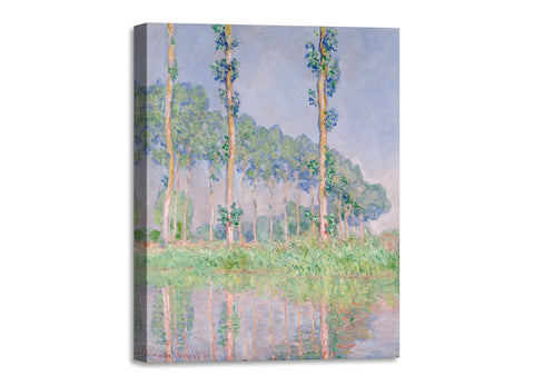 Quadro Stampa su Tela con Telaio in Legno Claude Monet - Poplars, Pink Effect