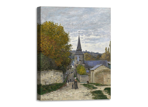 Quadro Stampa su Tela con Telaio in Legno Claude Monet - Street in Sainte-Adresse