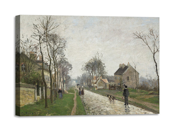 Quadro Stampa su Tela con Telaio in Legno Camille Pissarro - A Road in Louveciennes