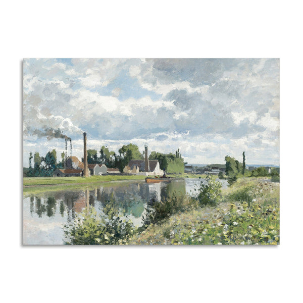 Quadro Stampa su Tela con Telaio in Legno Camille Pissarro - The River Oise near Pontoise