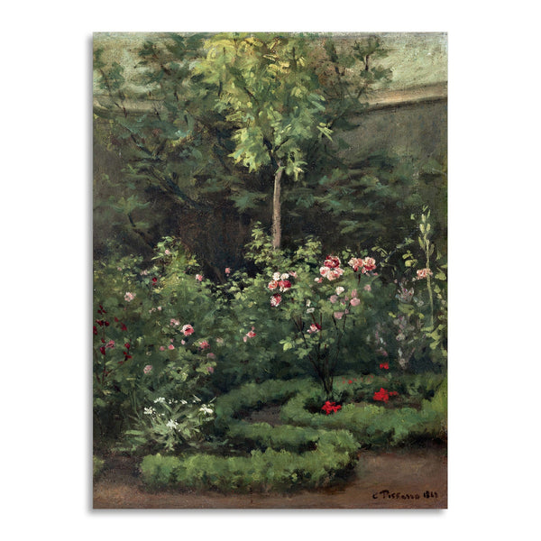 Quadro Stampa su Tela con Telaio in Legno Camille Pissarro - A Rose Garden