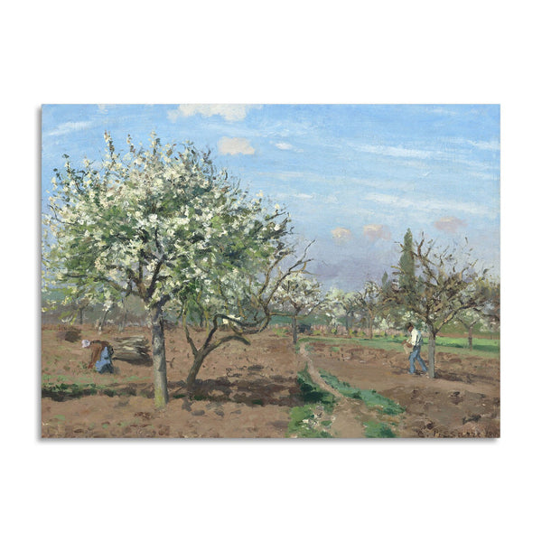 Quadro Stampa su Tela con Telaio in Legno Camille Pissarro - Orchard in Bloom, Louveciennes