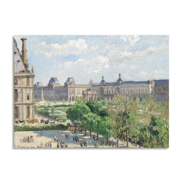 Quadro Stampa su Tela con Telaio in Legno Camille Pissarro - Place du Carrousel, Paris