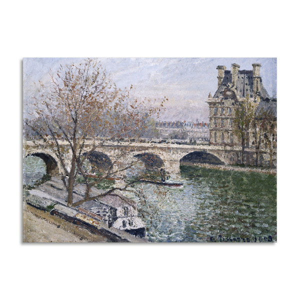 Quadro Stampa su Tela con Telaio in Legno Camille Pissarro - The Pont Royal and the Pavillon de Flore