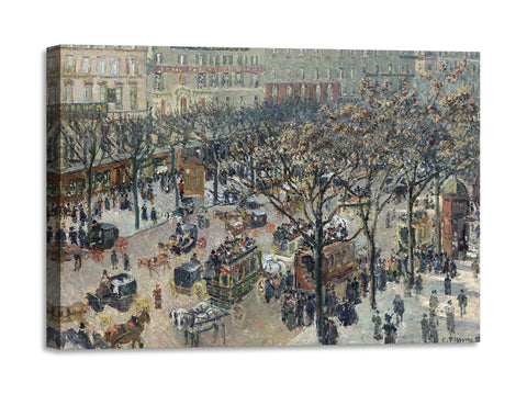 Quadro Stampa su Tela con Telaio in Legno Camille Pissarro - Boulevard of the Italians, Morning, Sunlight