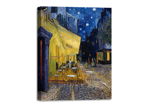 Quadro Stampa su Tela con Telaio in Legno Vincent van Gogh - Café Terrace at Night