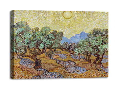 Quadro Stampa su Tela con Telaio in Legno Vincent van Gogh - Olive Trees