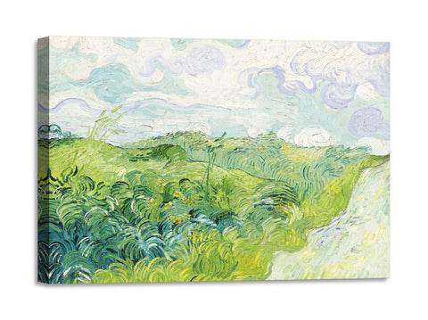 Quadro Stampa su Tela con Telaio in Legno Vincent van Gogh - Green Wheat Fields, Auvers