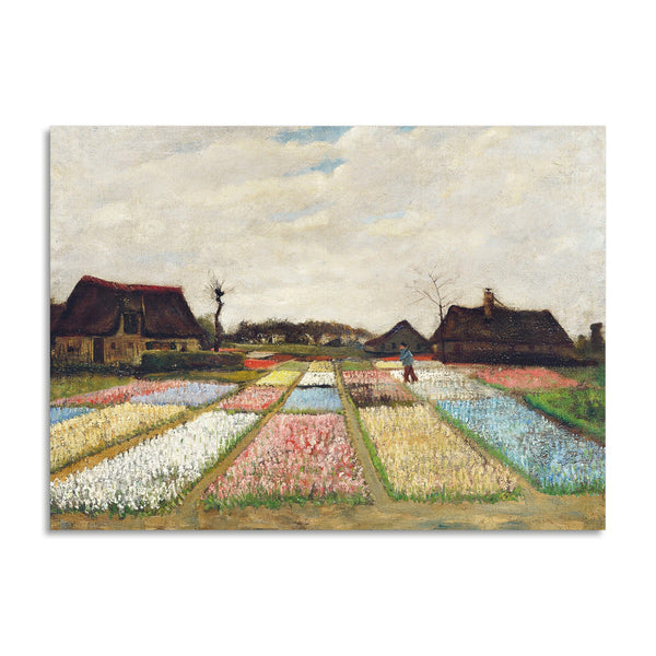 Quadro Stampa su Tela con Telaio in Legno Vincent van Gogh - Flower Beds in Holland