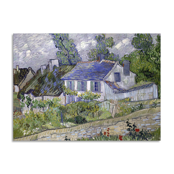 Quadro Stampa su Tela con Telaio in Legno Vincent van Gogh - Houses at Auvers