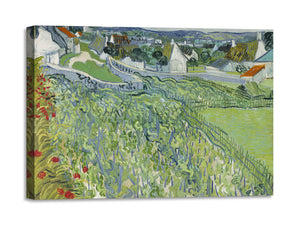 Quadro Stampa su Tela con Telaio in Legno Vincent van Gogh - Vineyards at Auvers