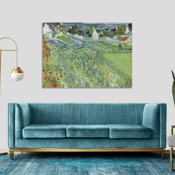 Quadro Stampa su Tela con Telaio in Legno Vincent van Gogh - Vineyards at Auvers