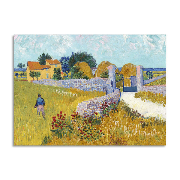 Quadro Stampa su Tela con Telaio in Legno Vincent van Gogh - Farmhouse in Provence