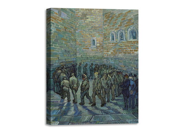 Quadro Stampa su Tela con Telaio in Legno Vincent van Gogh - Prisoners Exercising