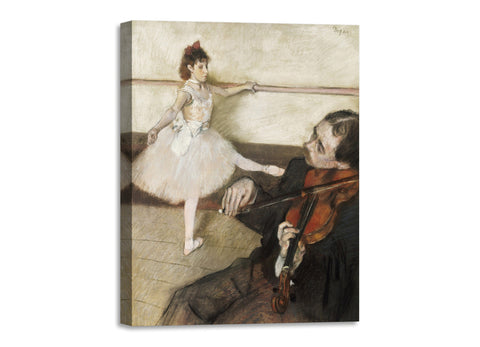 Quadro Stampa su Tela con Telaio in Legno Edgar Degas - The Dance Lesson