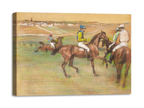Quadro Stampa su Tela con Telaio in Legno Edgar Degas - The Races